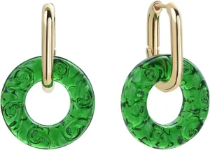 Geometric Glass Minimalist Statement Paperclip Link Chain Earrings Chunky Gold Hoop Dangle Earrings for Women with Swirl Pattern