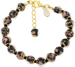 Glass Of Venice Murano Glass Bracelet Italian Black Sommerso Sparkling Beads Handmade Blown Glass - Murano Glass Bracelets for Women