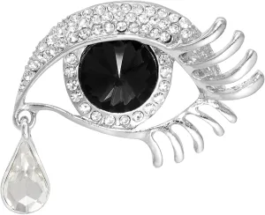Gleamart Angel's Tears Brooch Rhinestone Pin Eye Badge for Women Gold Black