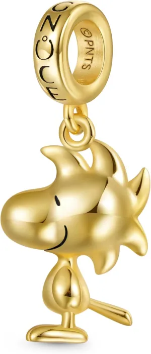 GNOCE Peanuts Snoopy Pendant Dangle Charm for Women, S925 Sterling Silver Dangle Charms for Women Wife, Valentines Day, Mothers Day Jewelry (Woodstock)