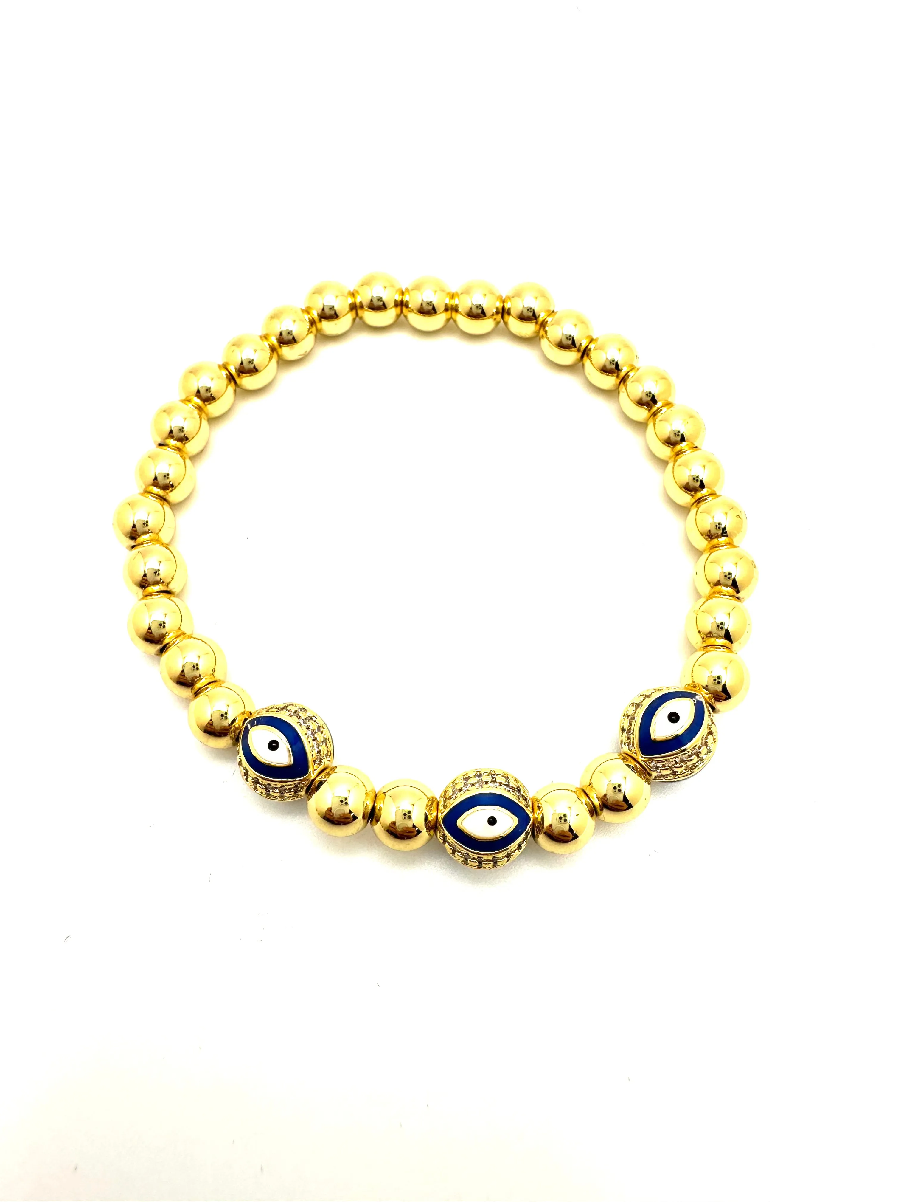 Gold Enamel Eye Bracelet