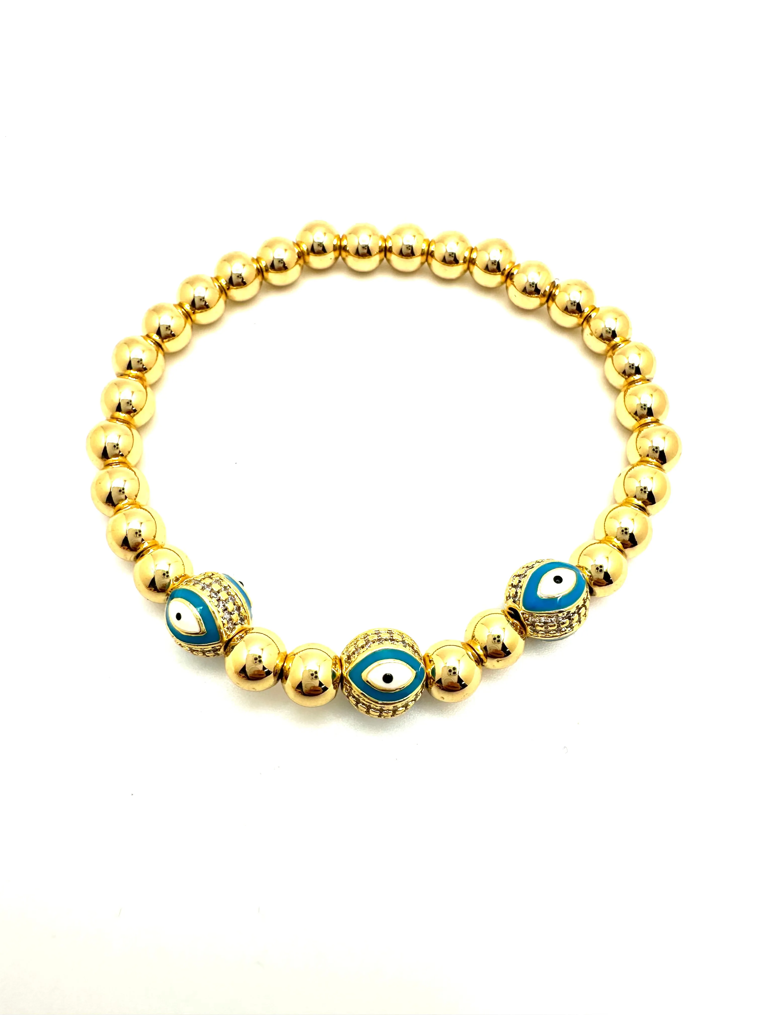 Gold Enamel Eye Bracelet
