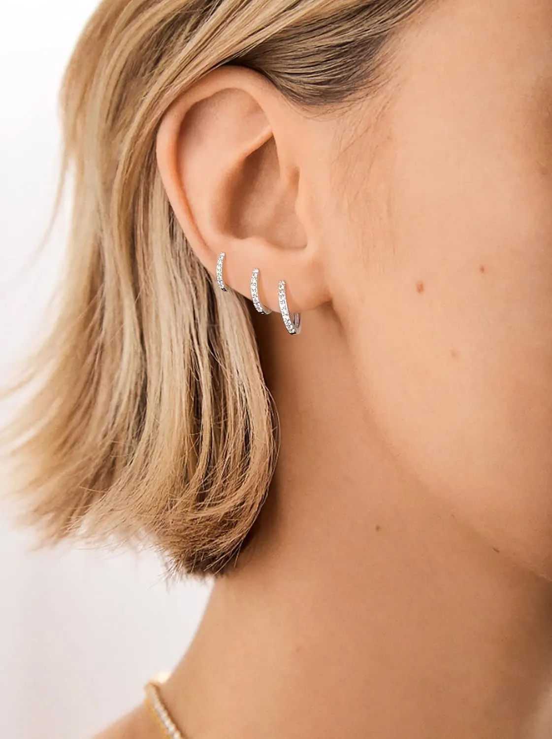 Gold Hoop Earrings for Women 925 Sterling Silver EarringsCartilage Endless Small Hoop Earrings Set 14K Gold Plated Huggie Earrings for Women Men Jewelry Gifts