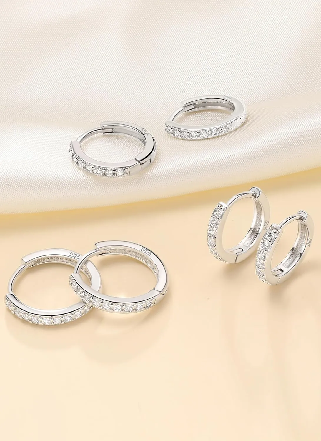 Gold Hoop Earrings for Women 925 Sterling Silver EarringsCartilage Endless Small Hoop Earrings Set 14K Gold Plated Huggie Earrings for Women Men Jewelry Gifts