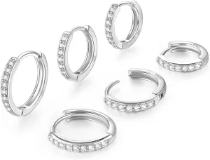 Gold Hoop Earrings for Women 925 Sterling Silver EarringsCartilage Endless Small Hoop Earrings Set 14K Gold Plated Huggie Earrings for Women Men Jewelry Gifts