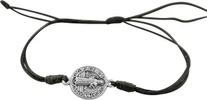 Good Shepherd Creations Adjustable Cord Bracelet with Saint Benedict Medal Charm