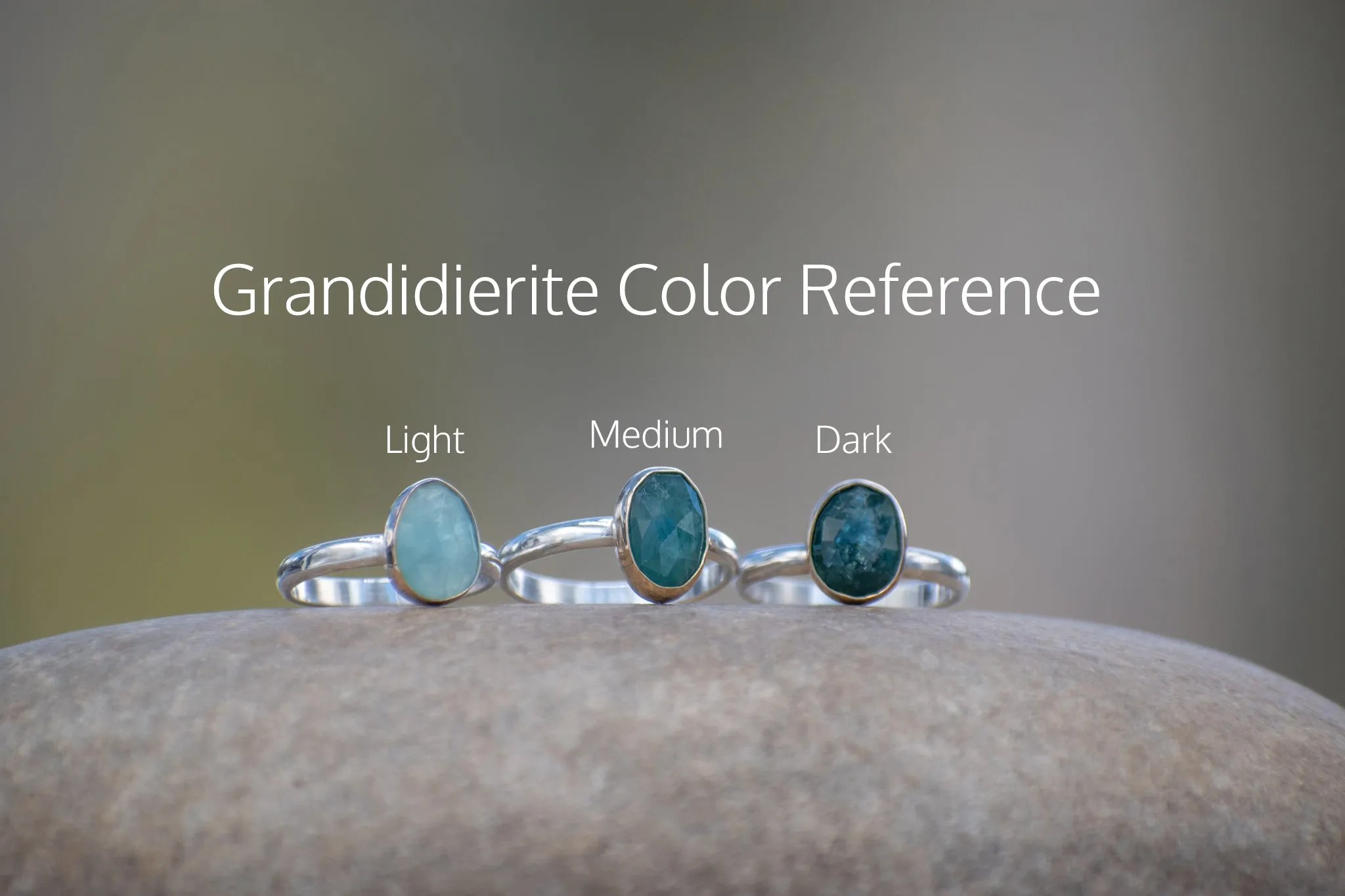 Grandidierite Stacking Ring Set