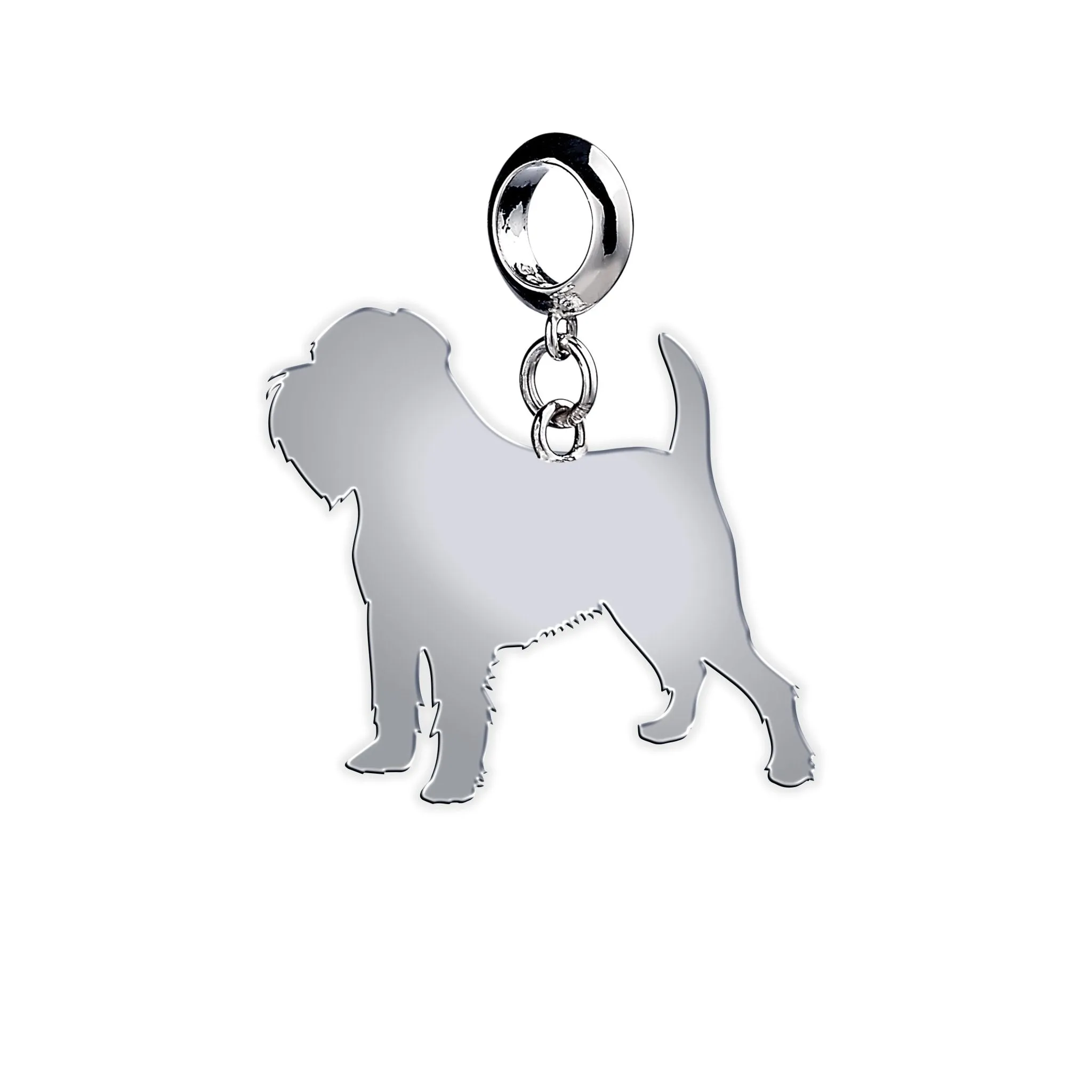 Griffon Bruxellois Silhouette Silver Charm