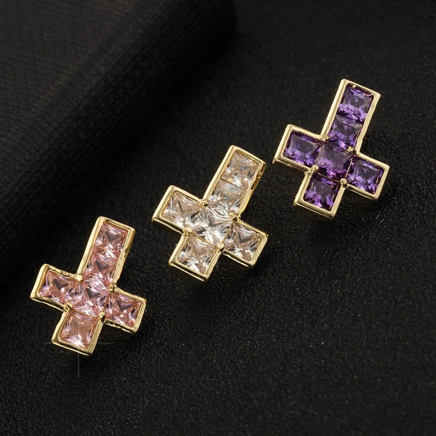 Gualiy 316L Surgical Steel Belly Button Rings Cross Cubic Zirconia Belly Rings Jewelry