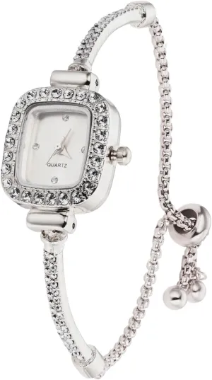 Halukakah Kids' Sparkling Diamond Watch - 18k Real Gold/Rose Gold/Platinum Plated - Multiple Colors Rectangle Dial - Quartz Adjustable Stainless Steel Wristwatch - Suitable for Boys and Girls