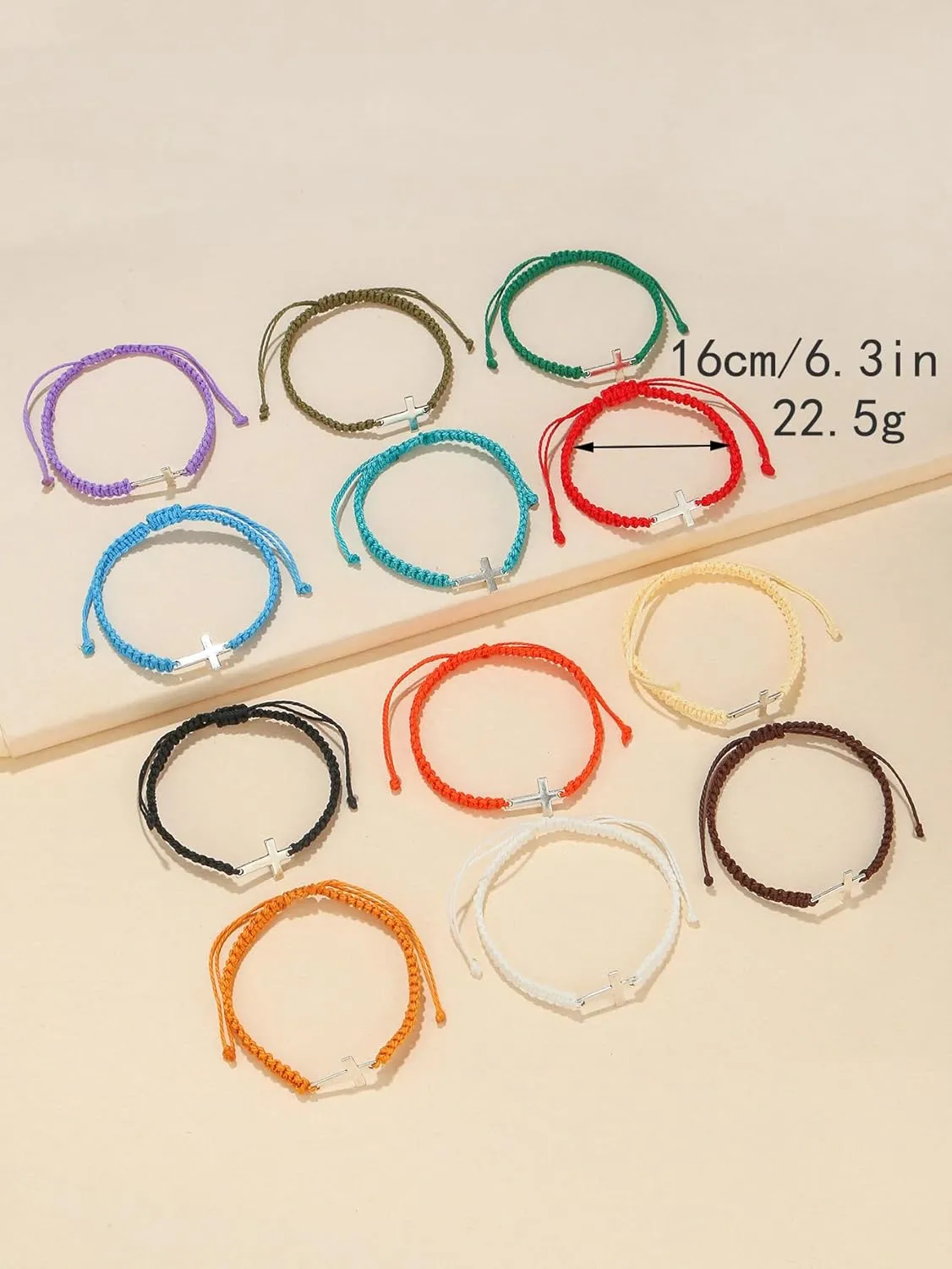 Handmade Colorful Braided Cross Friendship Rope Bracelets Set Bohemian Adjustable Christian Cross Stackable Strand Bracelet for Women Men Couple Unisex Summer Beach Surf Jewelry Gifts
