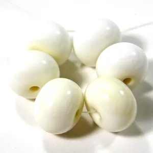 Handmade Lampwork Glass Beads, Opal Yellow Shiny Glossy 266g