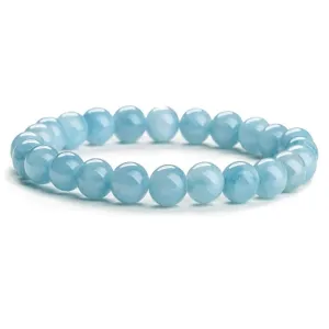 Handmade Purification Bracelet,Chakra Healing Bracelet Stress Relief Healing Crystal Bracelet,8mm Aquamarine Bracelet for Women Men, Christmas Gift for Mom Husband Wife(8mm, Aquamarine)