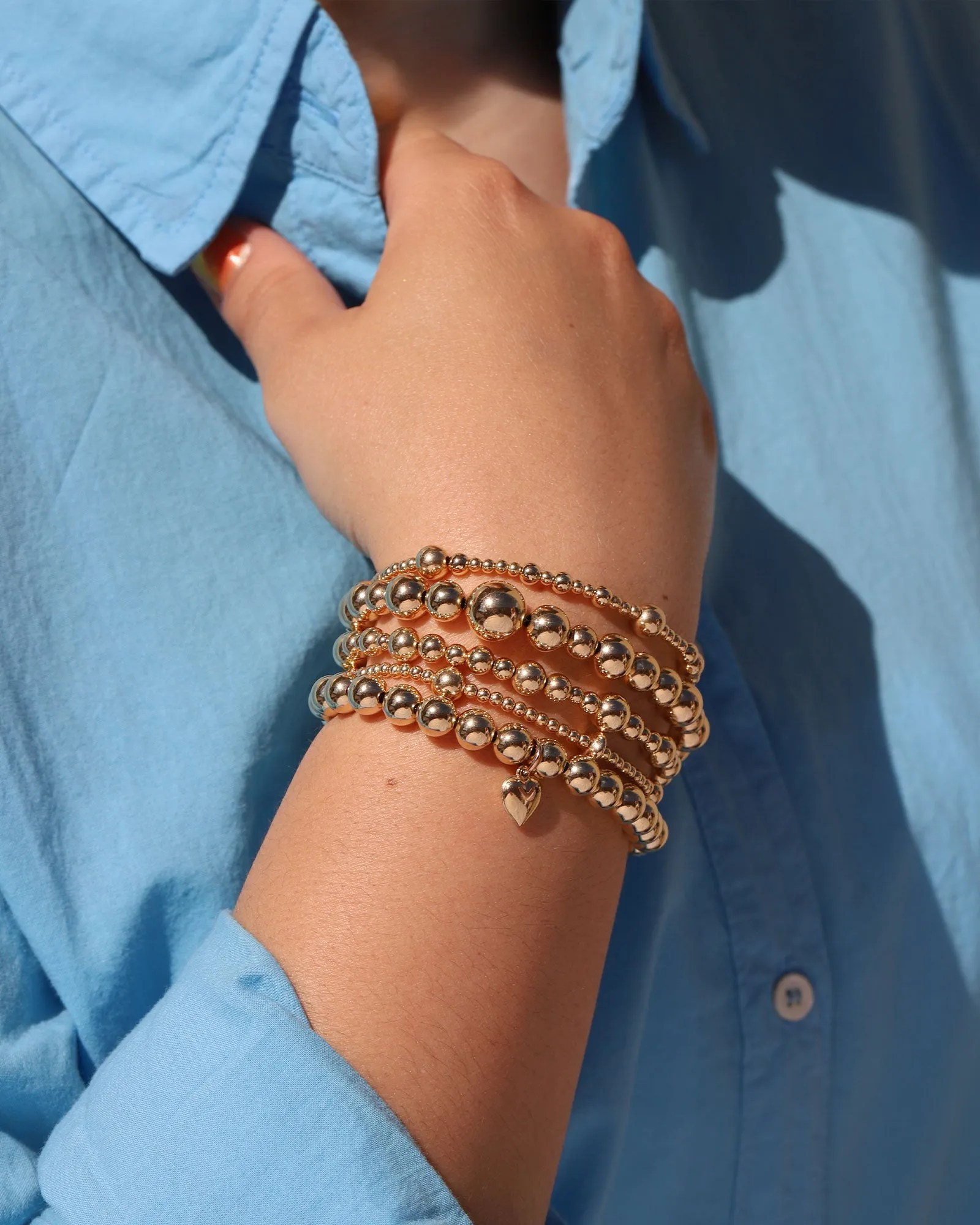 Heart Drop Beaded Bracelet | 7mm