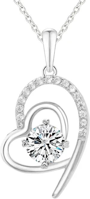 Heart Necklace Infinity Necklace Dainty 925 Sterling Silver Necklace Sparkling Cubic Zirconia Necklace Pendant Valentines Day Birthday Gift for Wife