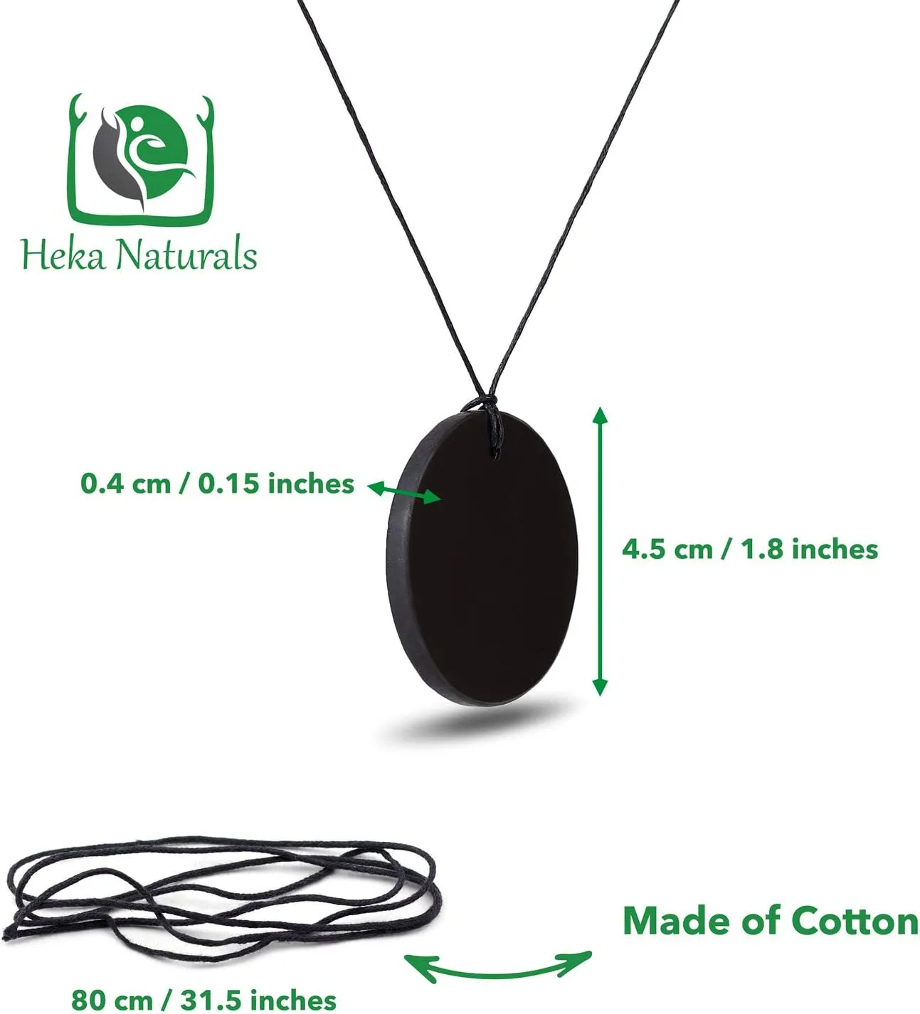 Heka Naturals Shungite Crystal Necklace Pendant | Healing Crystals & Chakra Necklace - Gemstone Jewelry for Men & Women - Spiritual and Joyous Gifts