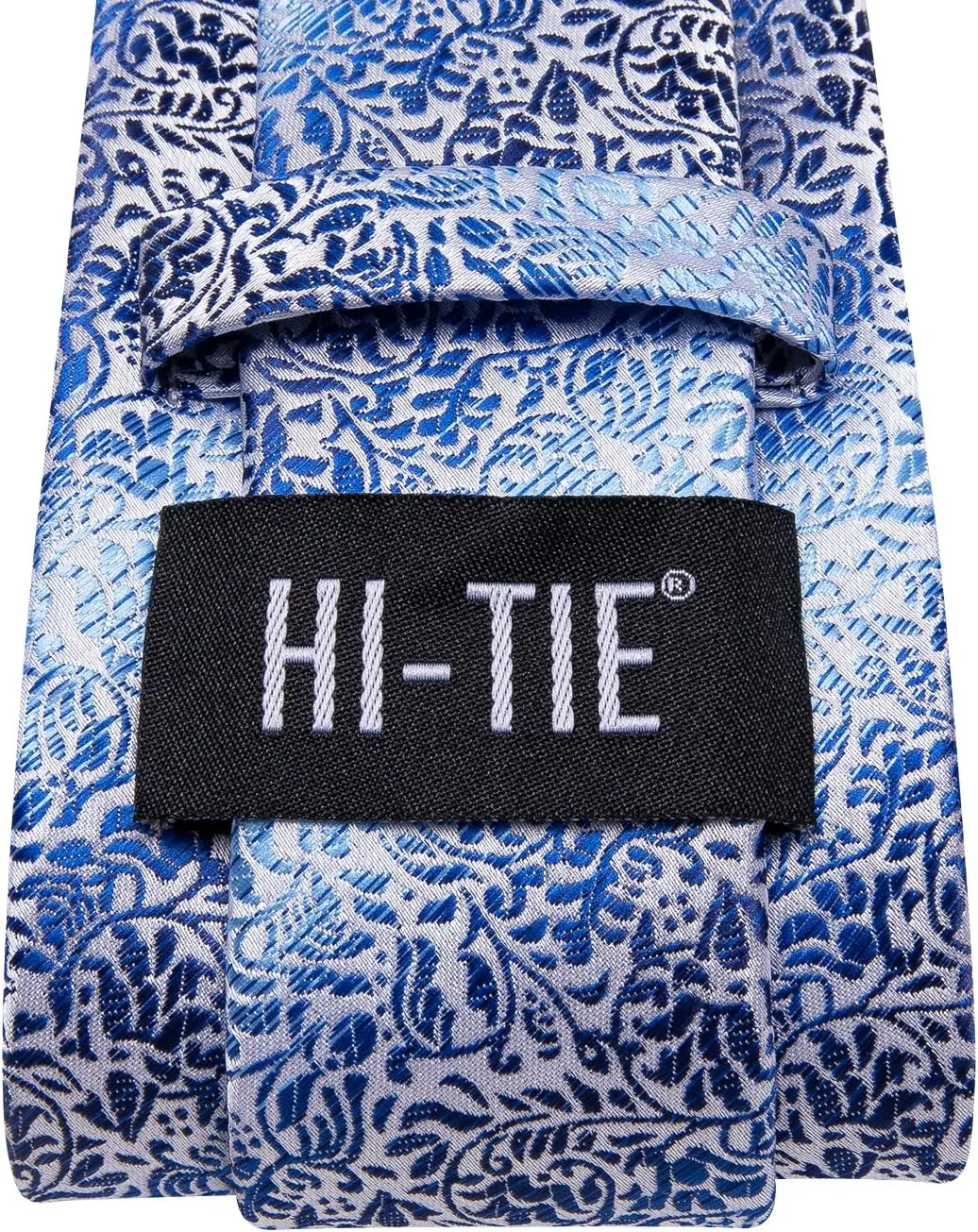 Hi-Tie Men's Tie Lapel Pin Set Pocket Square Cufflinks Formal Woven Silk Tie Sets Wedding Party