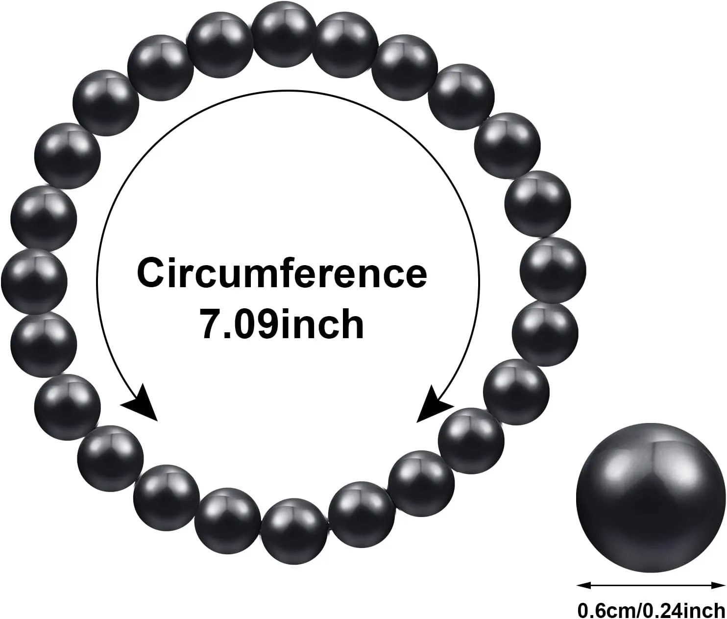Hicarer 2 Pieces Shungite Bracelet Black Shungite Beads Crystal Stretchy Stones Bracelets Energy Jewelry Powerful Defender Spiritual Healing Chakra Balance for Men Women