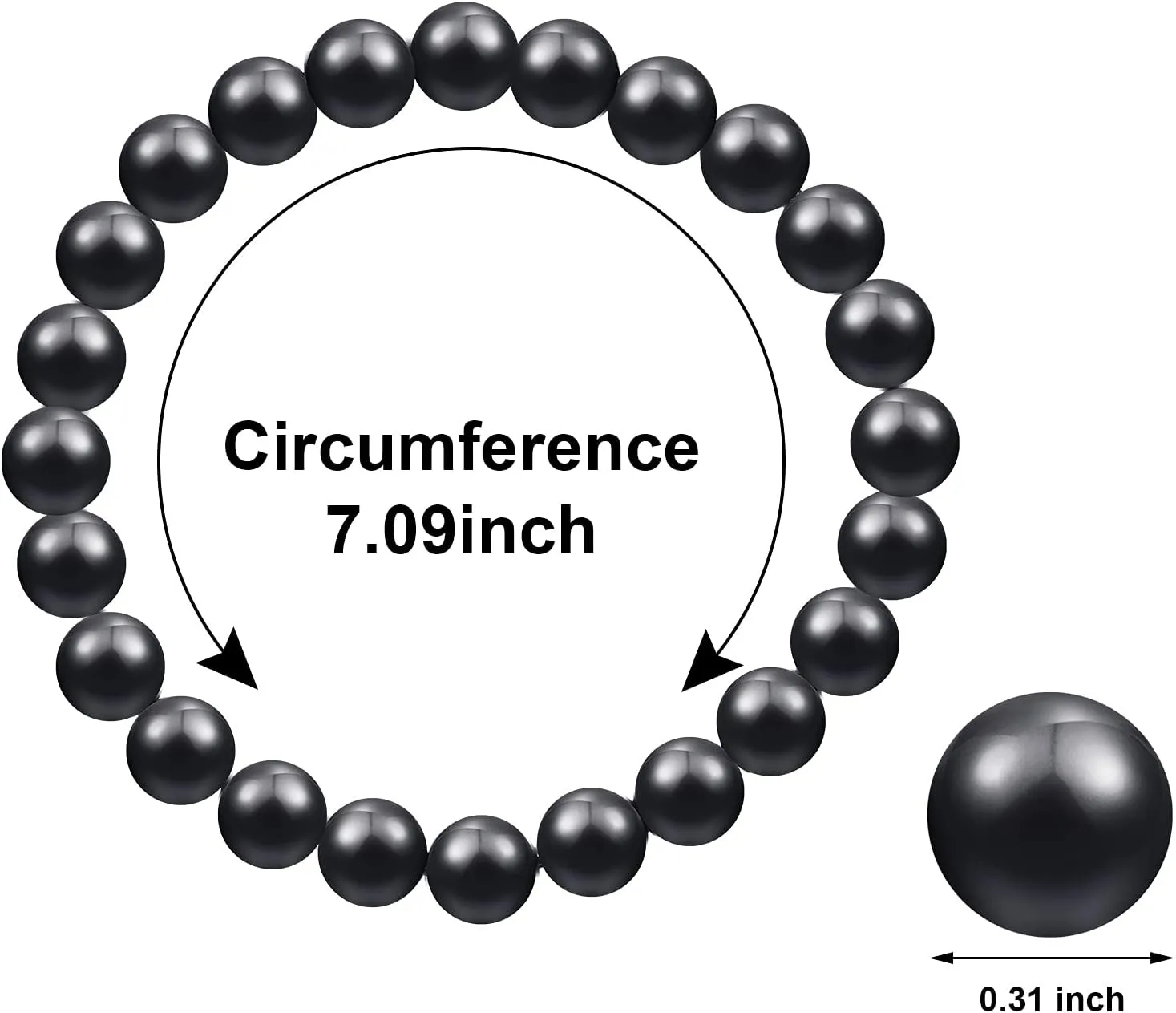 Hicarer 2 Pieces Shungite Bracelet Black Shungite Beads Crystal Stretchy Stones Bracelets Energy Jewelry Powerful Defender Spiritual Healing Chakra Balance for Men Women