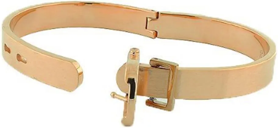 High Polished Stainless Steel Adjustable Belt Buckle Love Bracelets Bangle For Men/Women 6.5inch- 7.5inches Perimeter