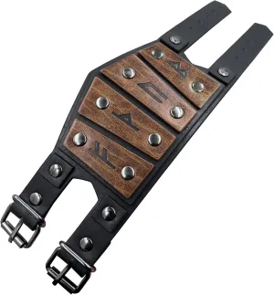 HiiFeuer Viking Runes Faux Leather Cuff Bracelet, Norse Retro Wristband, Nordic Buckle Fastening Cuff Bangle Bracelet