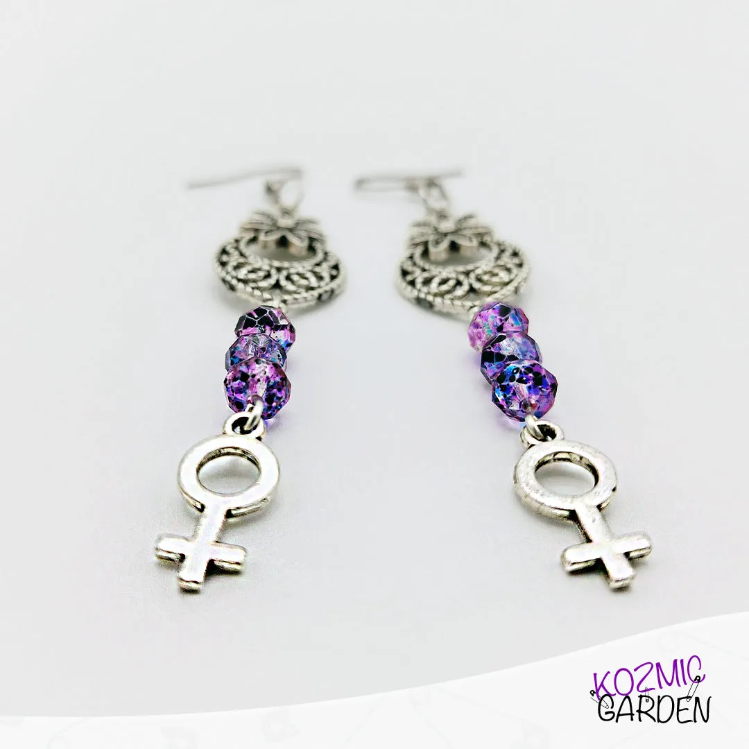 HIPPY FEMINIST EARRINGS - Embrace your inner flower child!