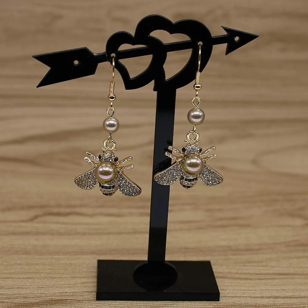 Honey Bee Brooches Crystal Insect Themed Bee Brooch Animal Fashion Shell Pearl Brooch Pin Gold Tone