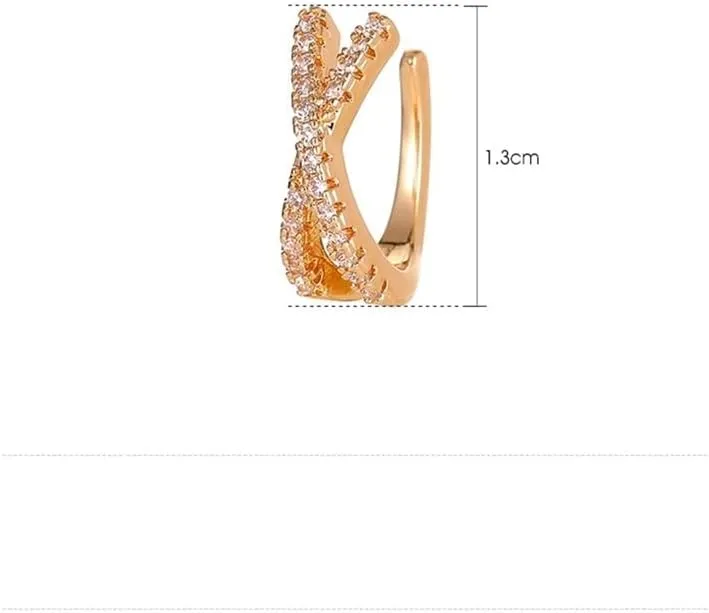 Hoops Metal Ear Cuff Ear Clip for Women No Pierced Earcuff Ear Wrap Clips Jewelry Hoop Earrings (Metal Color : QW-EH-242)