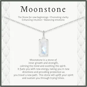 HOPE LOVE SHINE New Beginnings Rainbow Moonstone Sterling Silver Necklace for Women