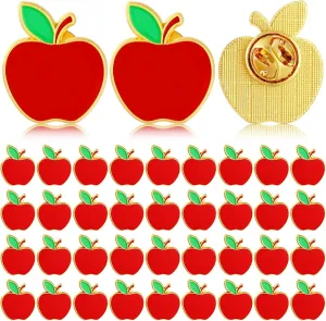 Hoteam Teacher Appreciation Gift in Bulk Teacher Apple Pins Enamel Lapel Pin Brooches for Staff Teachers Graduation Gifts
