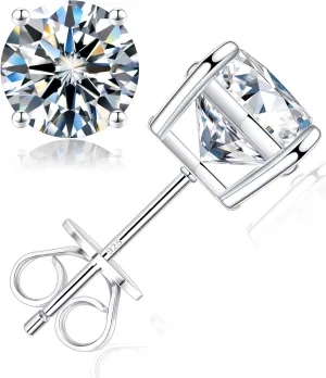 Howoo Men & Women Halo Moissanite Pure Stud Earrings Gifts for Her with Gift Box
