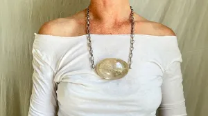 Huge Natural Quartz & Silver Pendant Necklace. Atelier Aadya. Medicine Necklace. 2019