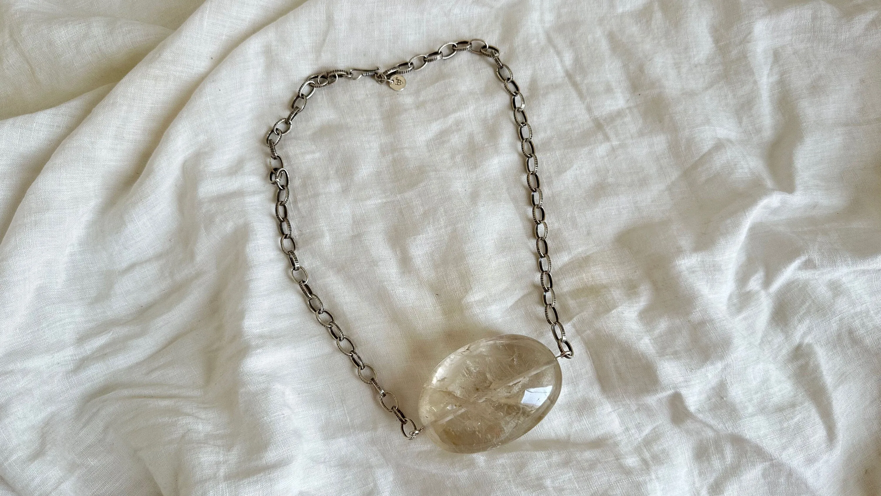 Huge Natural Quartz & Silver Pendant Necklace. Atelier Aadya. Medicine Necklace. 2019