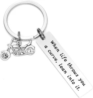 HUTIMY Ride Safe Keychain Gifts for Men Motorcycle Biker Key Chain Jewelry for Rider Key Ring Motorcycle Keychain