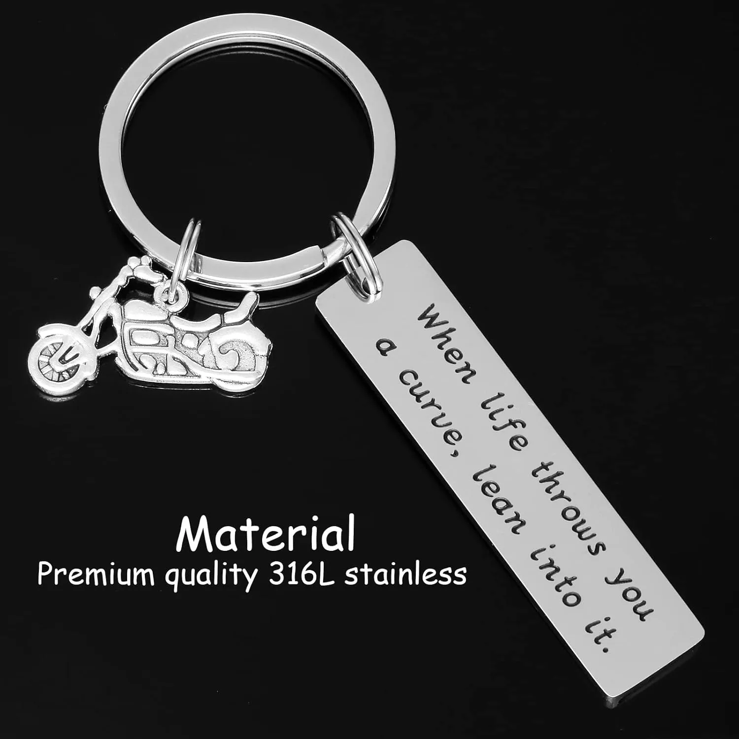 HUTIMY Ride Safe Keychain Gifts for Men Motorcycle Biker Key Chain Jewelry for Rider Key Ring Motorcycle Keychain