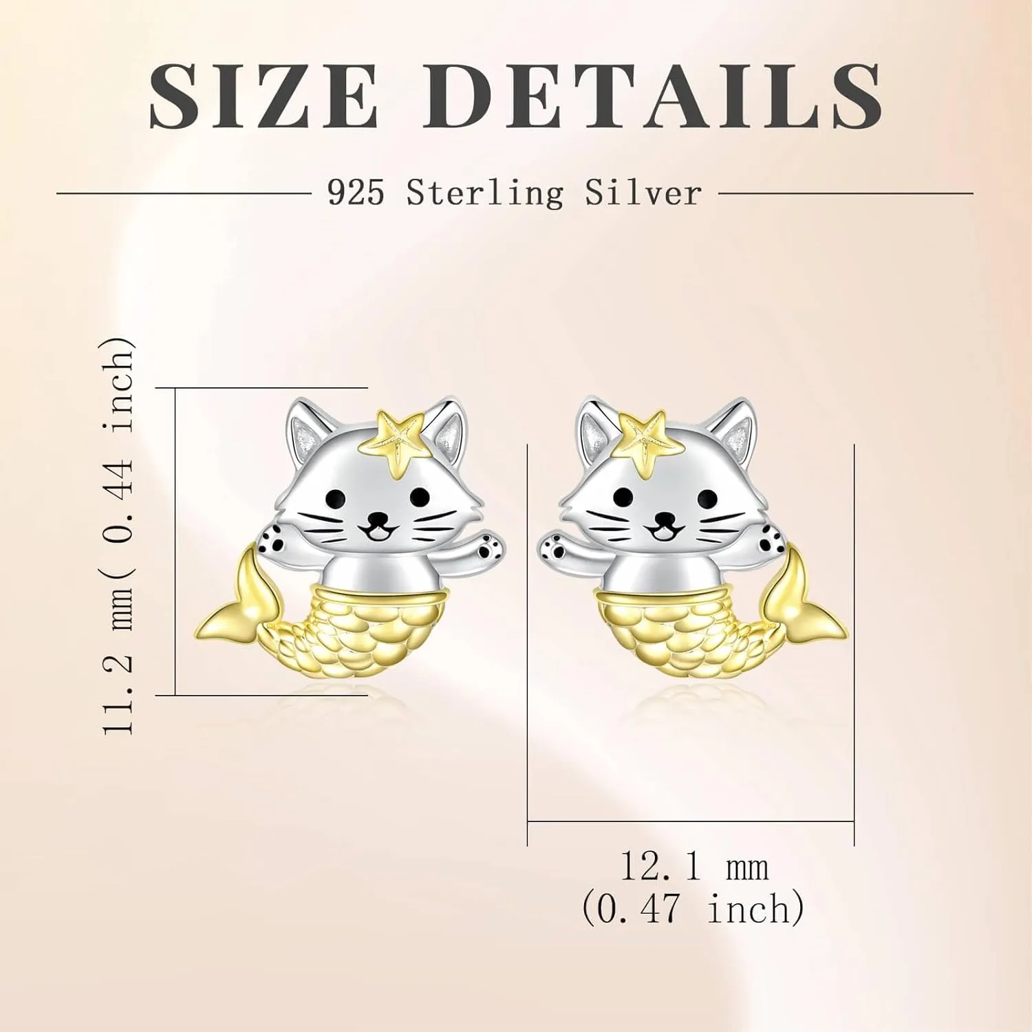 Hypoallergenic 925 Sterling Silver Animals Stud Earrings-Dinosaur Lion Squirrel Giraffe Unicorn Otter Cat Pig Panda Axolotl Bunny Penguin Earrings for Young Ones
