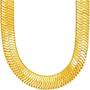 IFIX Big Heavy Faux Gold Herringbone Chain Necklace for Men Women 11mm Thick, 90s Hip Hop Jewlery Chain Sparkling 18K Costume Gold Chain