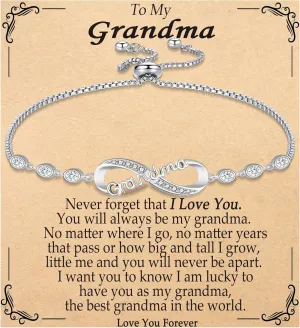 Infinity Bracelets for Women Gifts for Daughter, Mom, Grandma, Sister Adujustable Link Braceles Gifts for Birthday, Christamas, Mothers Day
