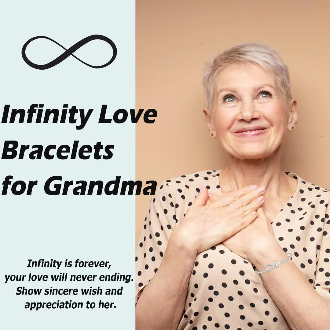 Infinity Bracelets for Women Gifts for Daughter, Mom, Grandma, Sister Adujustable Link Braceles Gifts for Birthday, Christamas, Mothers Day