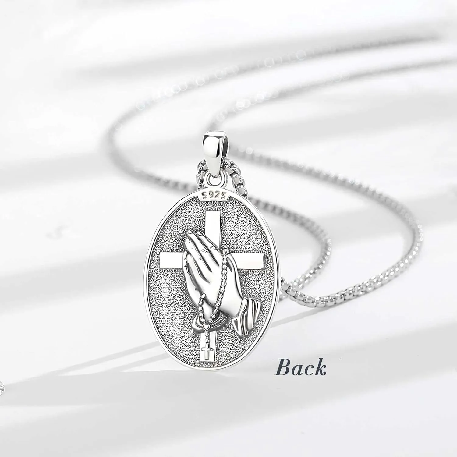 INFUSEU Catholic Gifts Unique Virgin Mary St Joseph and Jesus Pendant Necklace for Women Men, 20 2 Inch Chain