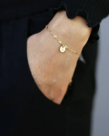 Initial Bracelet with Shiny Chain