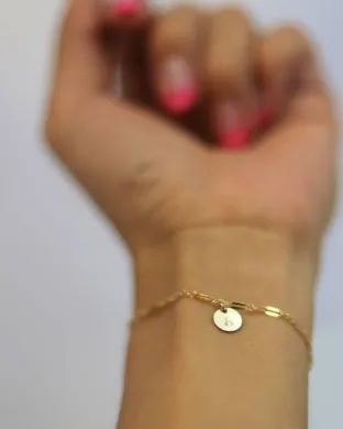 Initial Bracelet with Shiny Chain