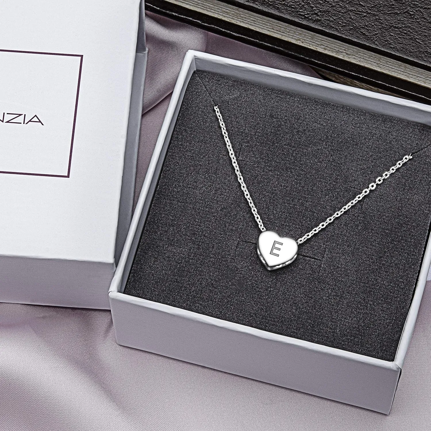 Initial Necklaces For Women Heart Necklace Sterling Silver 26 Letter Necklace For Women Jewelry A-Z Initial Letter Pendant Necklace