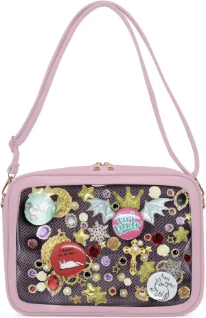 Ita Pin Display Crossbody Backpack With Kawaii Anime Purse - Cute Pink Tote Bag Accessories for Women, Girls