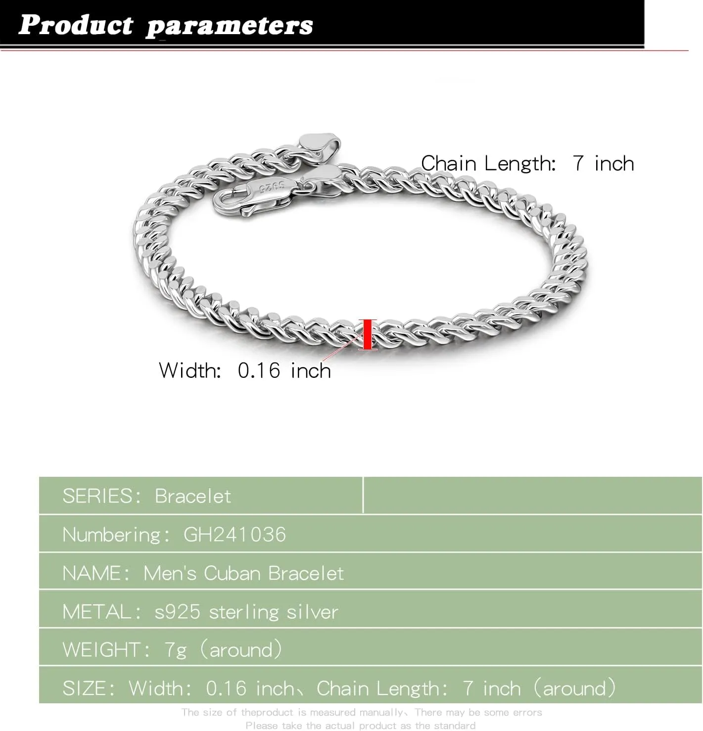Italian Sterling Silver Cuban Link Chain Bracelet Men 3MM 4MM 5MM 6.3 "6.7" 7 "7.5" 8 "8.5" 9 "Solid 925 Silver Bangle For Woman Cuff Jewelry Gift