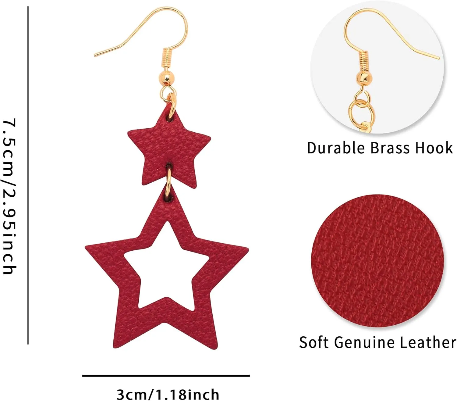 Jagucho Leather Earrings Dangle for Women, Lightweight Hoop Earrings Drop for Teen Girls, Gifts for Women