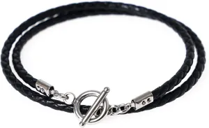 JBANS Handmade Genuine Leather Wrap Bracelet for Mens - Stainless Steel Hook Mens Leather Bracelets, Men's Jewelry, M/L 2 Size - FITS 6.5"- 7.3" Wrist Size