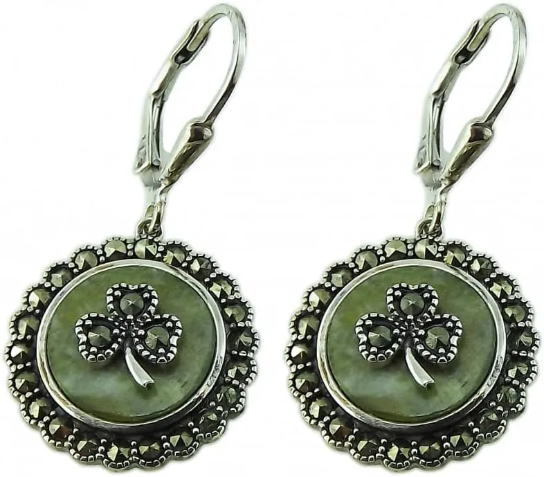 JC Walsh & Sons Connemara Marble Dro Dangle Style Silver Earrings Women Accessories Birthday Gift