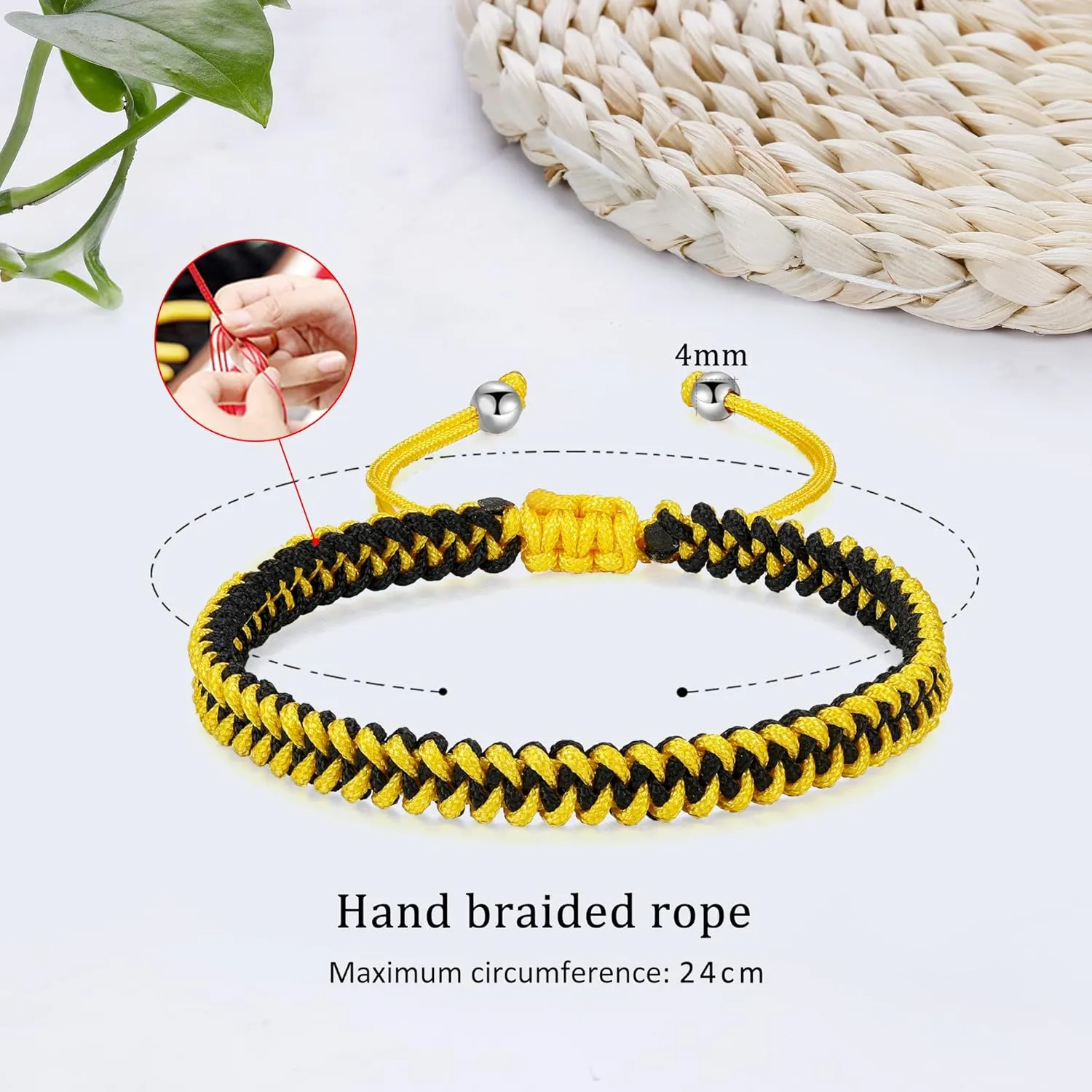 JENDEAR SHINE Braided Bracelet Ladies Men, Adjustable Rope Bracelet, Birthday Friendship Couple Gifts Handmade Jewelry