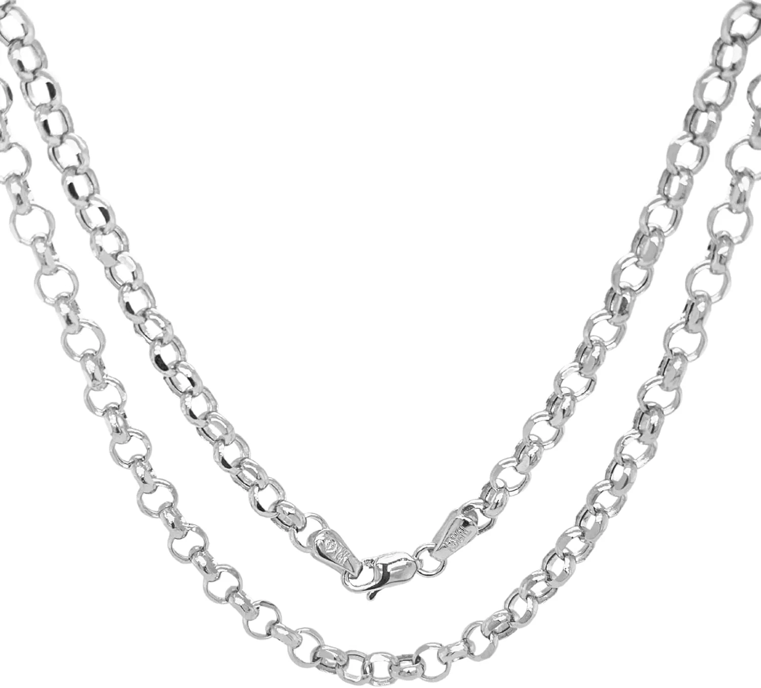 JEWELHEART 14K Yellow Real Gold Rolo Chain 1.9mm 2.5mm 2.8mm 3.75mm 4.2mm 5.2mm Diamond Cut Trendy Round Link Chain Pendant Necklace For Women with Lobster Clasp 16" 18" 20" 22" 24"